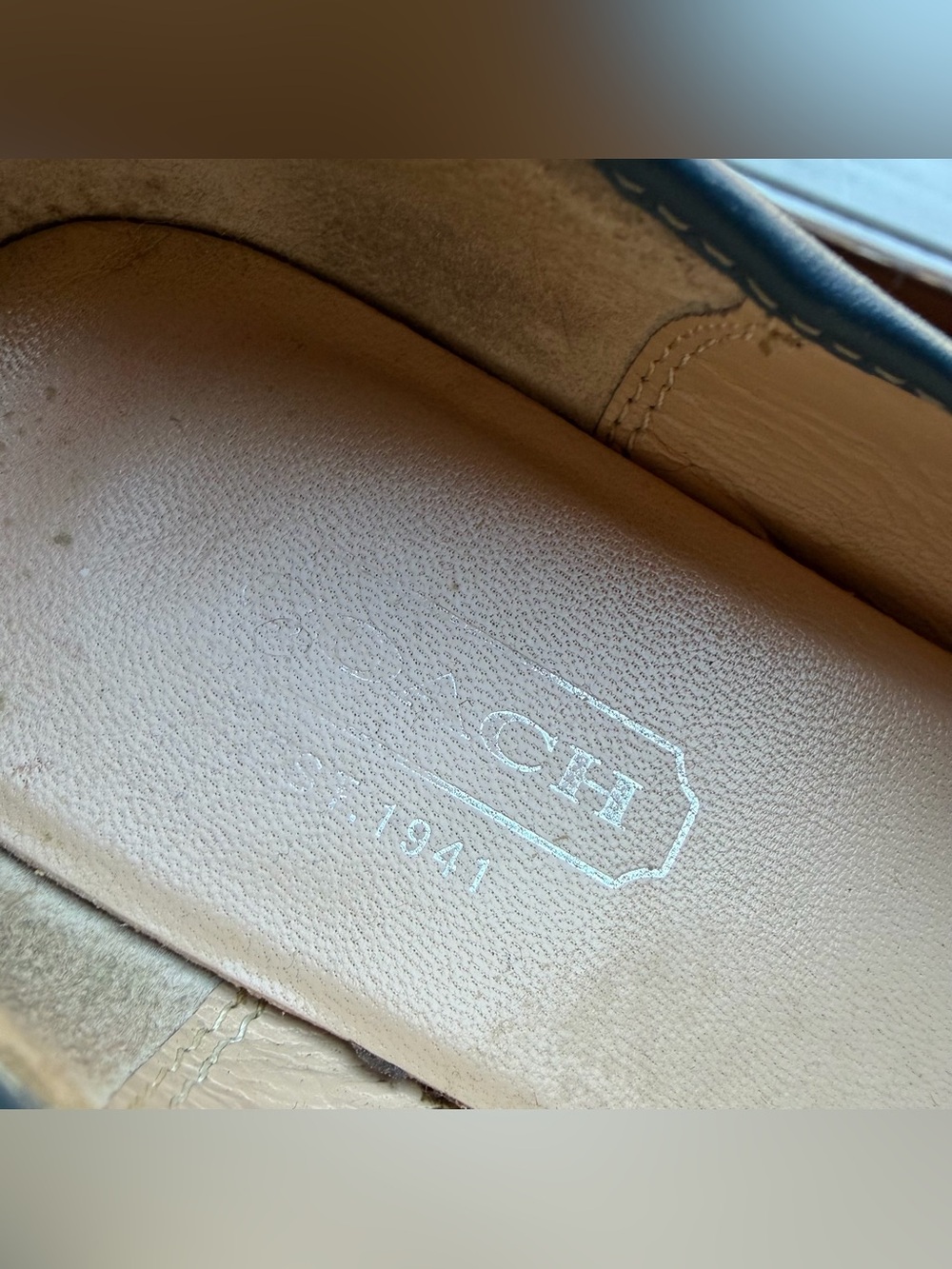 COACH Denim Blue Crystal Signature C Canvas Buckle Ballet Flats Slip-On Shoes 8 - Picture 6 of 13